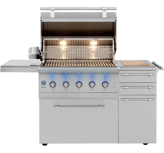 American Made Grills Encore Freestanding Hybrid Natural Gas Grill Outdoor Kitchen