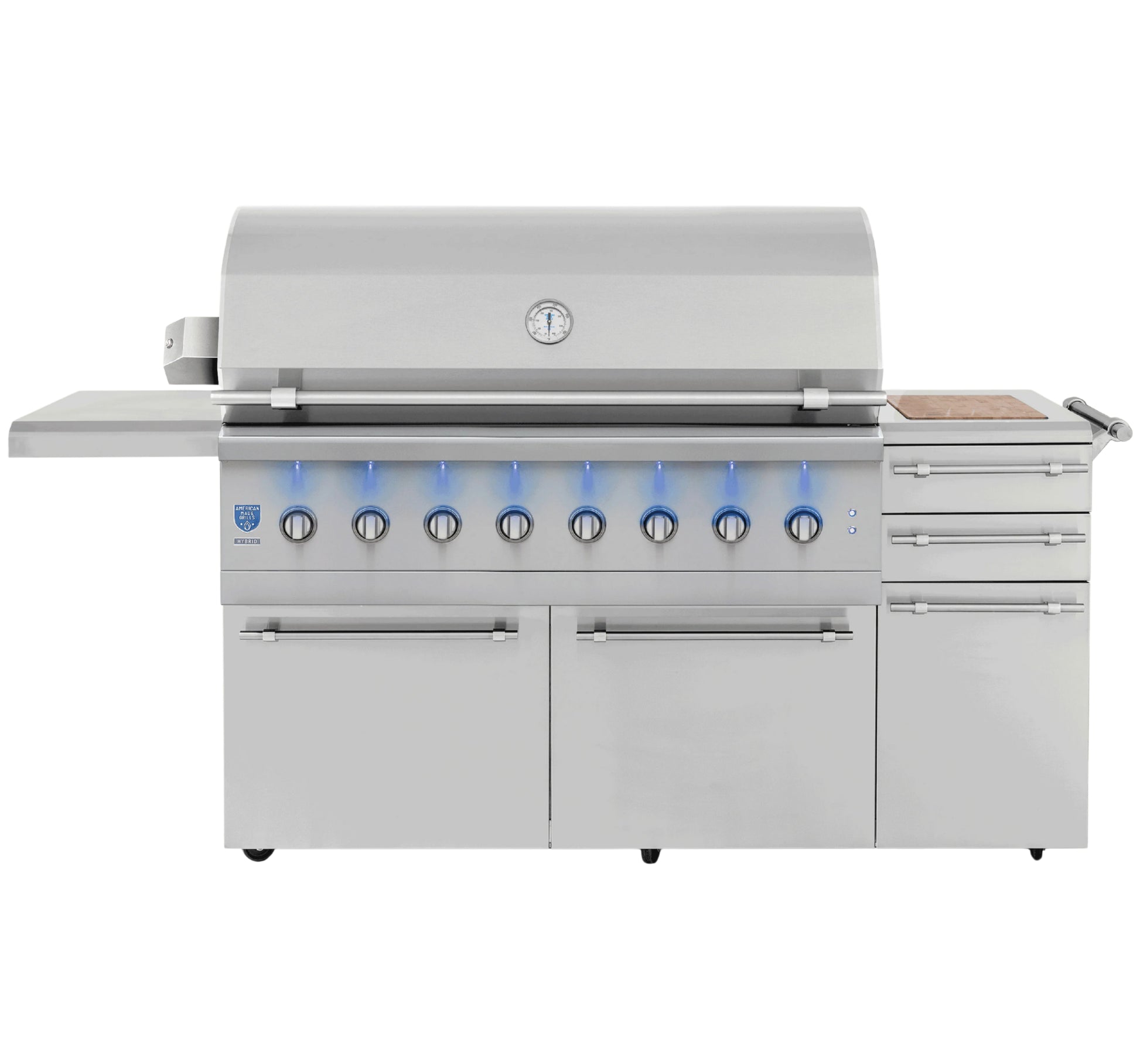 American Made Grills Encore Freestanding Hybrid Natural Gas Grill Outdoor Kitchen