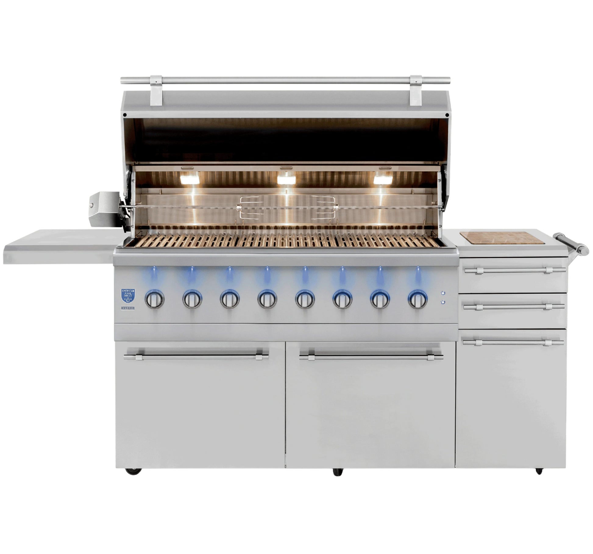 American Made Grills Encore Freestanding Hybrid Natural Gas Grill Outdoor Kitchen