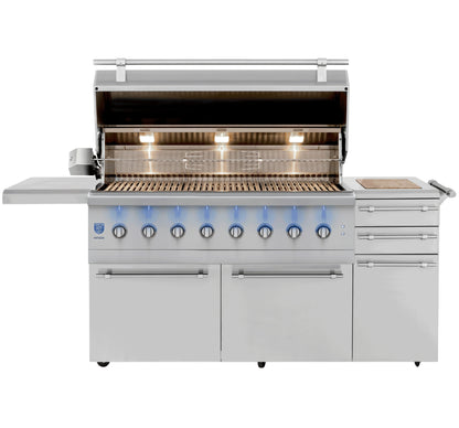 American Made Grills Encore Freestanding Hybrid Natural Gas Grill Outdoor Kitchen