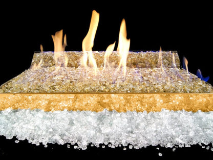 Real Fyre G21 Glass 24″ Polished Stainless Steel Natural Gas Burner with On/Off Remote