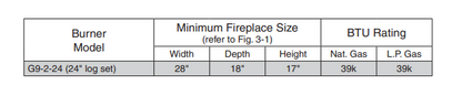 Real Fyre G9 20/24/30" See-Thru Vent-Free Gas Burner System with On/Off Remote