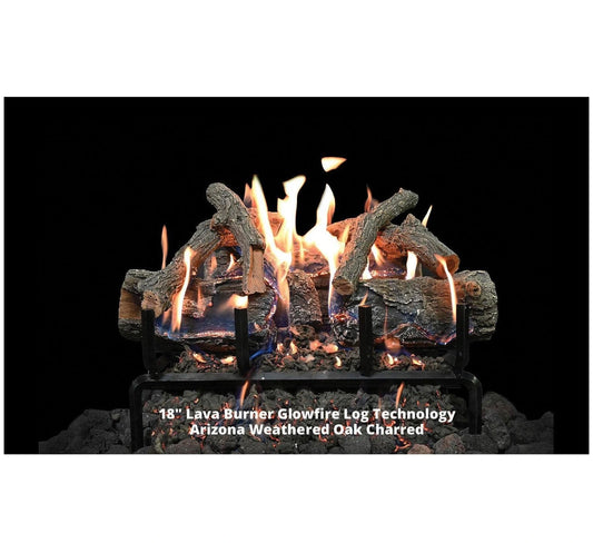 Grand Canyon GlowFire Indoor/Outdoor Arizona Weathered Oak Charred Logs Glass Burner