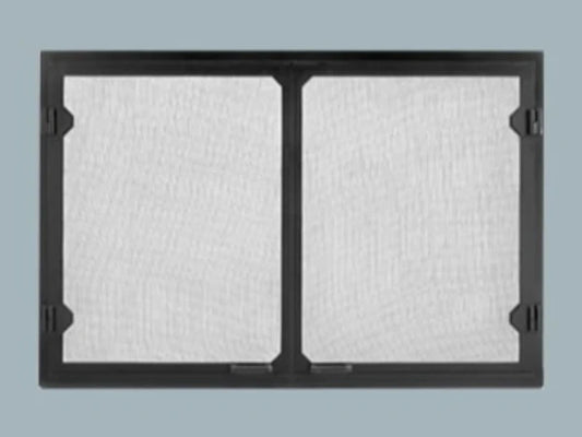 Majestic Grand Vista Black Cabinet Style Mesh Doors for Biltmore 42" Wood Burning Fireplace