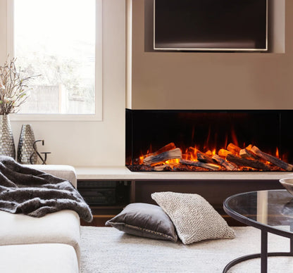 Amantii Fire & Ice LumaForest 75 Inch Built-In Electric 3-Sided Indoor Fireplace