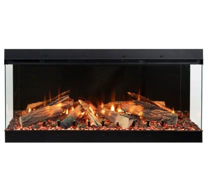 Amantii Fire & Ice LumaForest 75 Inch Built-In Electric 3-Sided Indoor Fireplace