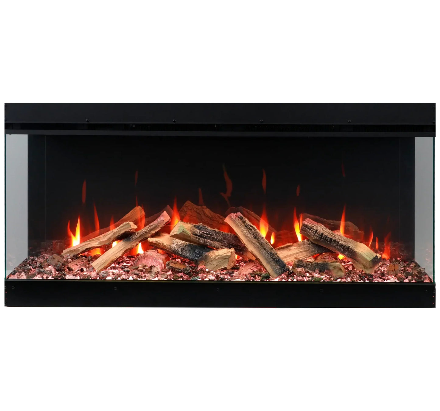 Amantii Fire & Ice LumaForest 75 Inch Built-In Electric 3-Sided Indoor Fireplace