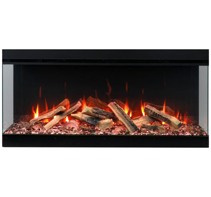 Amantii Fire & Ice LumaForest 75 Inch Built-In Electric 3-Sided Indoor Fireplace