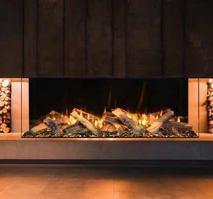 Amantii Fire & Ice LumaForest 75 Inch Built-In Electric 3-Sided Indoor Fireplace