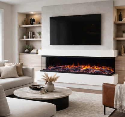 Amantii Fire & Ice LumaForest 75 Inch Built-In Electric 3-Sided Indoor Fireplace