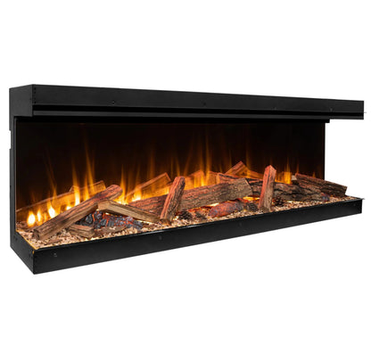 Amantii Fire & Ice LumaForest 75 Inch Built-In Electric 3-Sided Indoor Fireplace