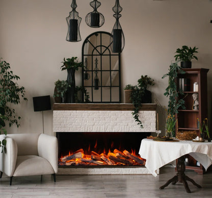 Amantii Fire & Ice LumaForest 75 Inch Built-In Electric 3-Sided Indoor Fireplace