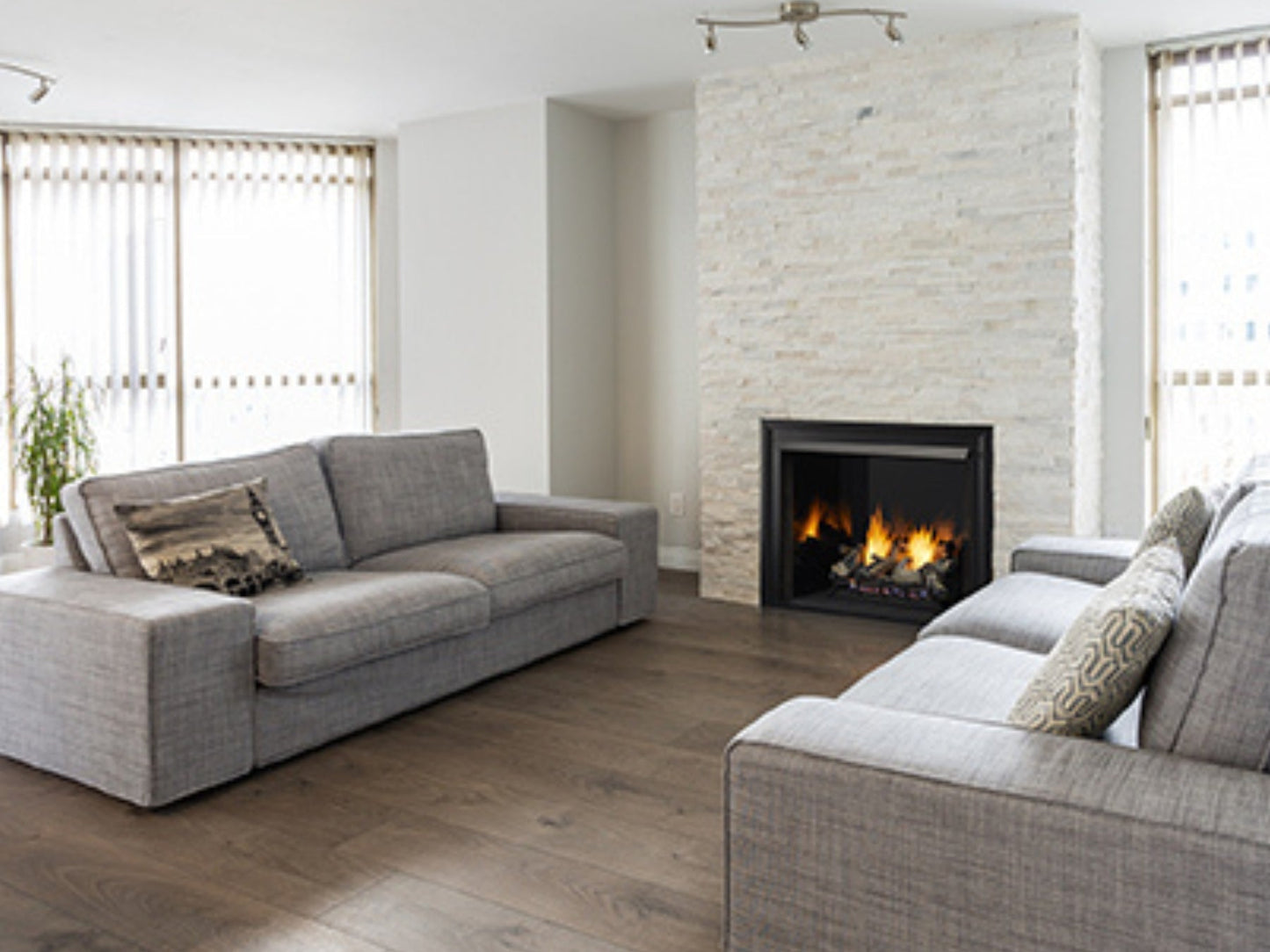 Monessen Lo-Rider 42" Circulating Clean Face Gas Firebox Cement Gray Traditional panels