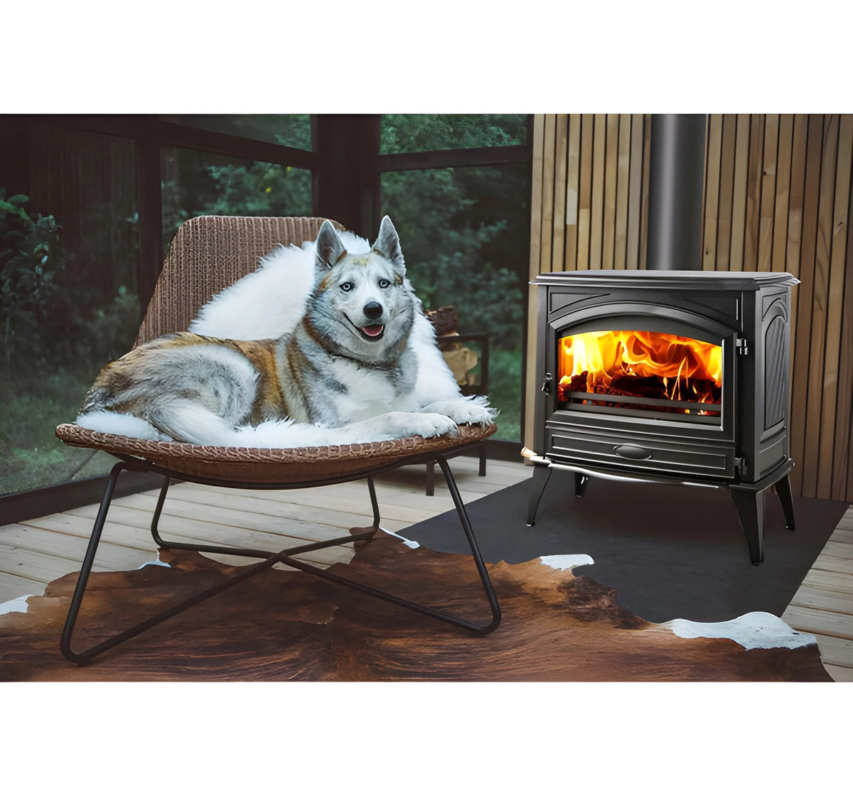 Amantii Lynwood W76 Freestanding Wood Cast Iron Stove