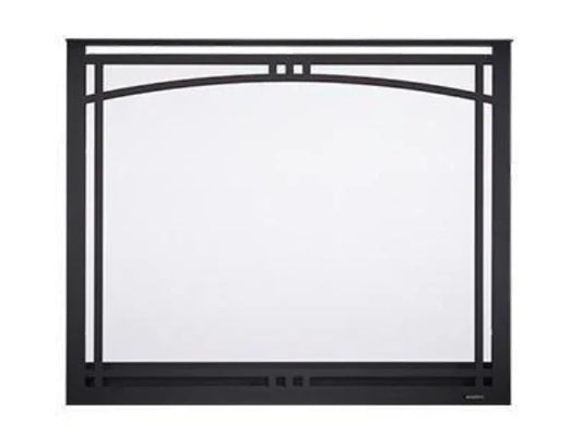 Majestic Manor 46" Black Arched Overlap Fit Front with ClearVue Mesh 42" for Meridian Series 36" Gas Fireplaces