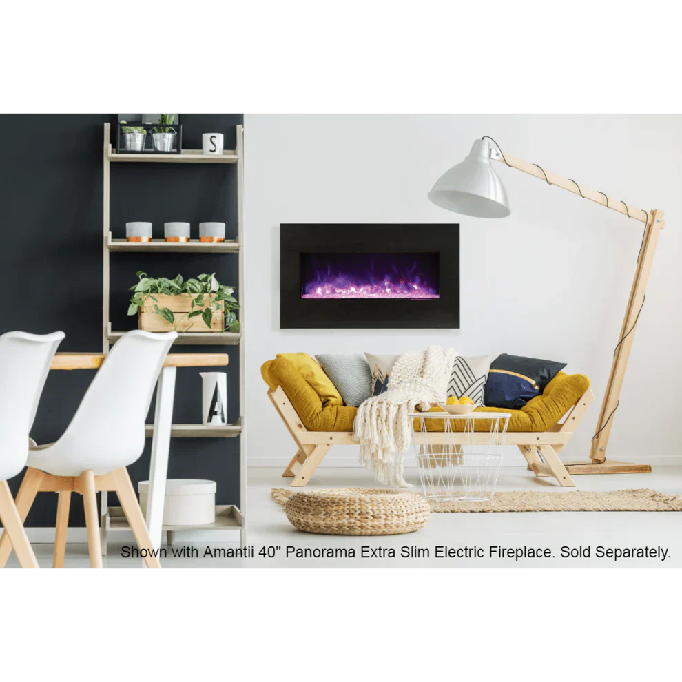 Amantii Knotty Black Birch Wooden Mantel Surround MAN-BMKB-XS40 for BI-40 Xtraslim