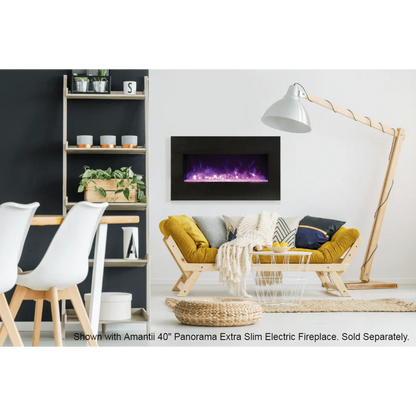 Amantii Knotty Black Birch Wooden Mantel Surround MAN-BMKB-XS40 for BI-40 Xtraslim