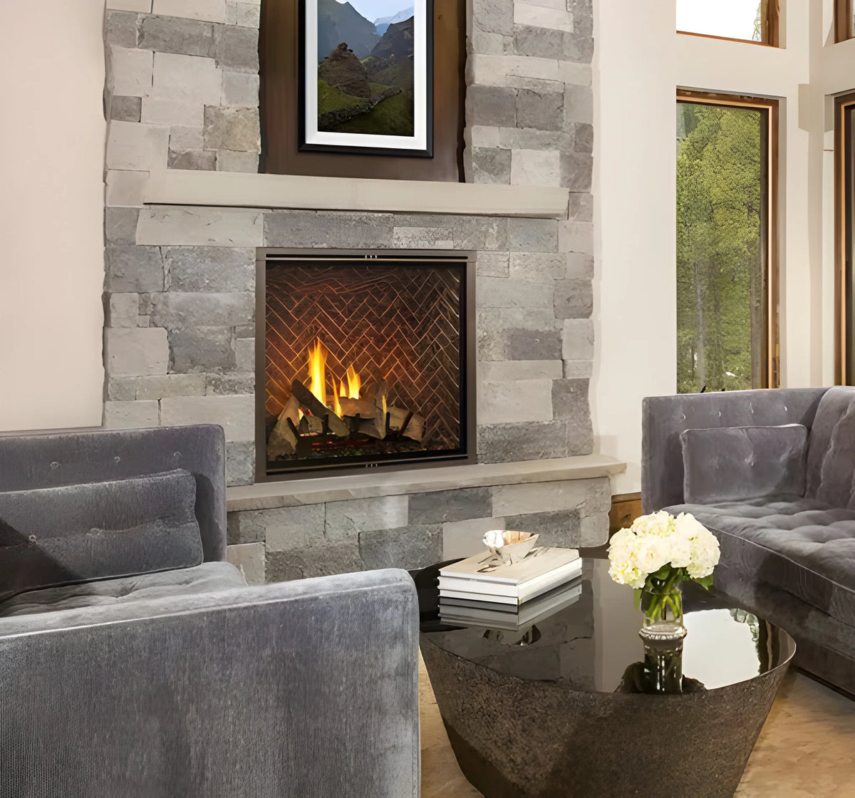 Majestic Marquis II See-Through 42" Traditional Direct Vent Natural Gas Fireplace with IntelliFire Touch Ignition System