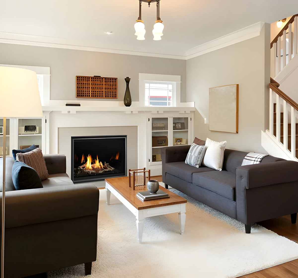 Majestic Meridian Modern 42" Traditional/Contemporary Top Direct Vent Natural Gas Fireplace with IntelliFire Touch ignition System