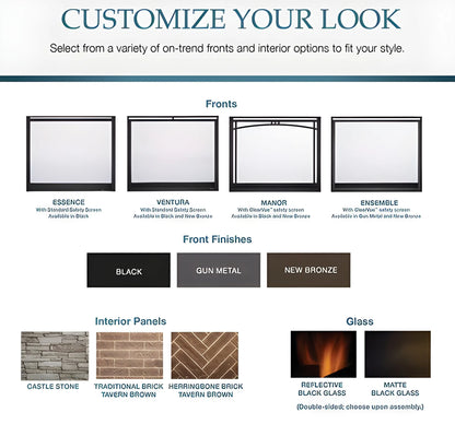 Majestic Meridian Modern 42" Traditional/Contemporary Top Direct Vent Natural Gas Fireplace with IntelliFire Touch ignition System