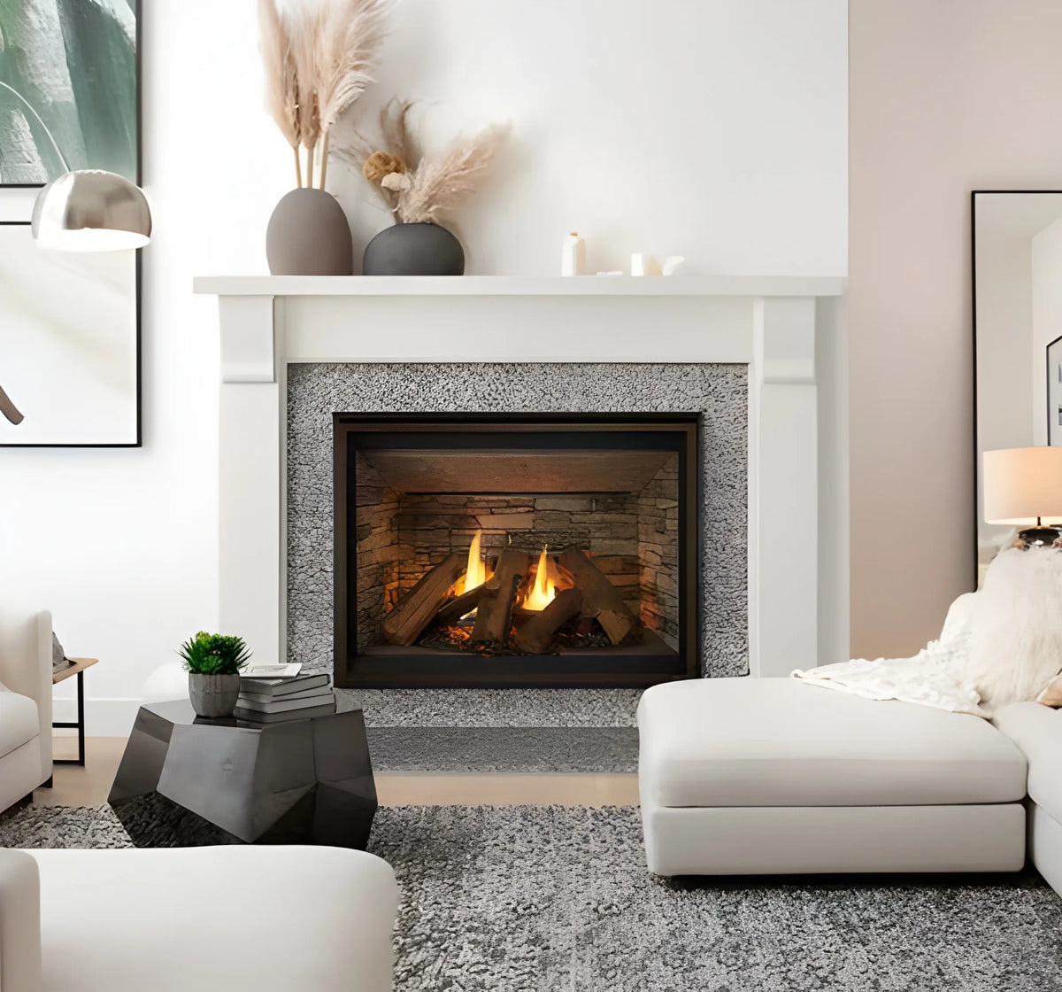 Majestic Meridian 42" Traditional Top/Rear Direct Vent Liquid Propane Gas Fireplace with IntelliFire Touch ignition System