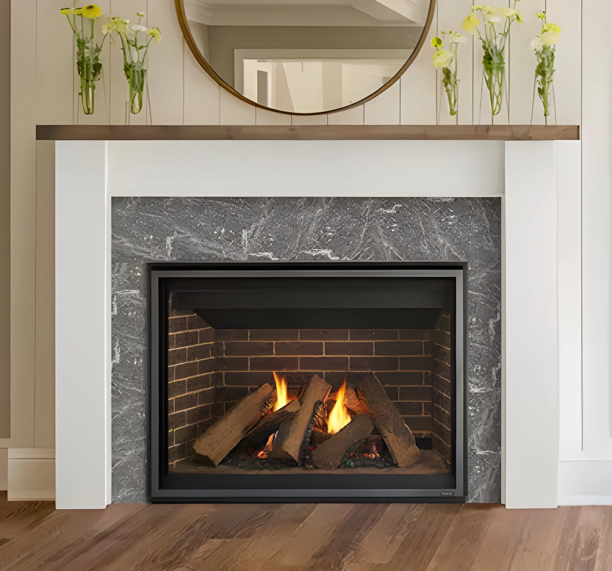 Majestic Meridian 42" Traditional Top/Rear Direct Vent Liquid Propane Gas Fireplace with IntelliFire Touch ignition System