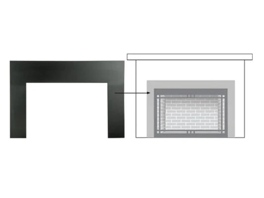 Majestic 42" Small Black Metal Surround for Ruby and Trilliant 35" Gas Fireplace Inserts