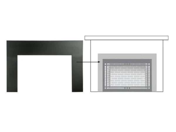 Majestic 35" Small Black Metal Surround for Ruby and Trilliant 25" Gas Fireplace Inserts