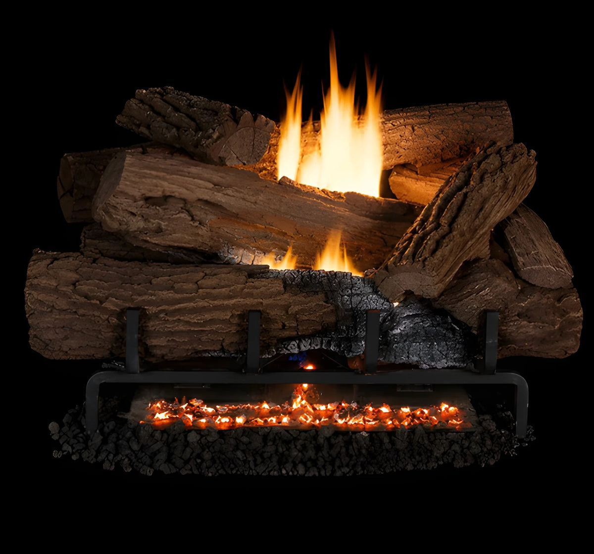 Superior Mega-Flame Outdoor Stainless Vent-Free Gas Log Burner with MNF24 Stainless & Millivolt
