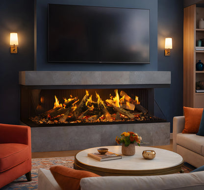 Amantii Signature MULTIVIEW-HOLO 40/55/75 Inch Built-In Electric 3-Sided Holographic Fireplace