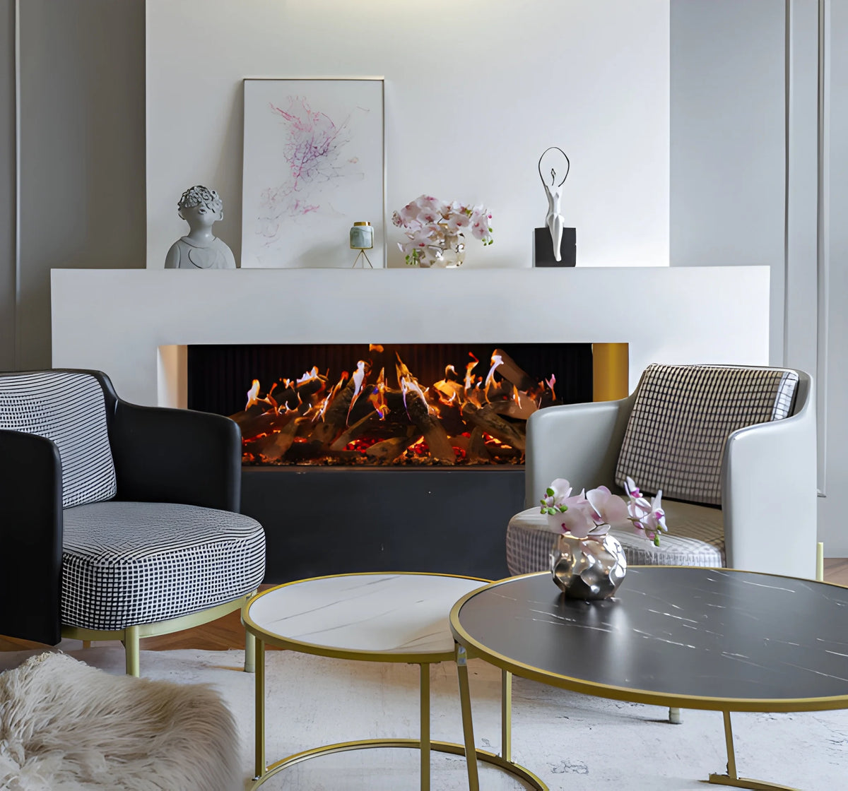 Amantii Signature MULTIVIEW-HOLO 40/55/75 Inch Built-In Electric 3-Sided Holographic Fireplace