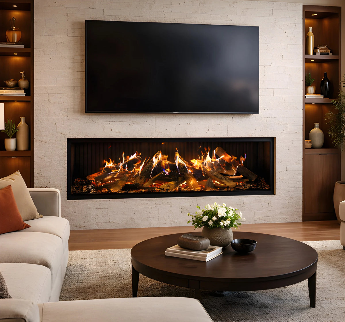 Amantii Signature MULTIVIEW-HOLO 40/55/75 Inch Built-In Electric 3-Sided Holographic Fireplace