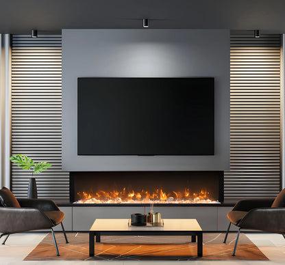 Amantii Signature MULTIVIEW-HOLO 40/55/75 Inch Built-In Electric 3-Sided Holographic Fireplace