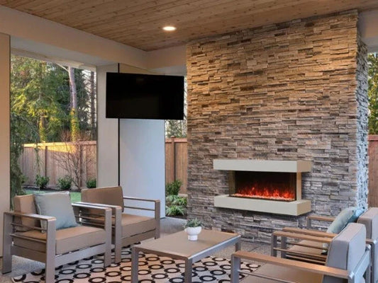 Modern Flames Weathered Walnut Studio Suite Premium Wall Mounted Cabinet for 80" Landscape Pro Multi Fireplace