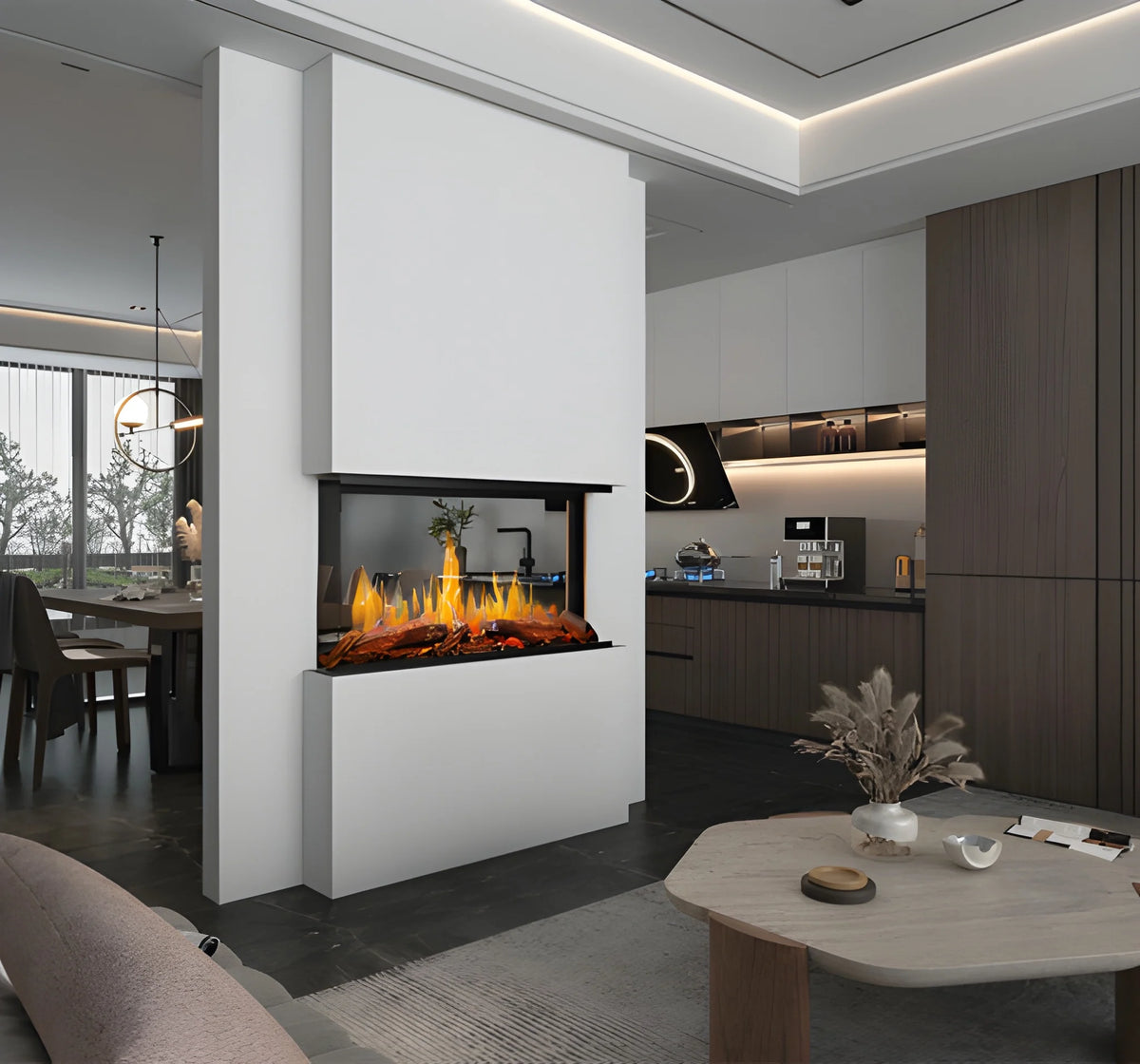 Modern Flames Nova Clear 48-Inch See-Through Electric Fireplace
