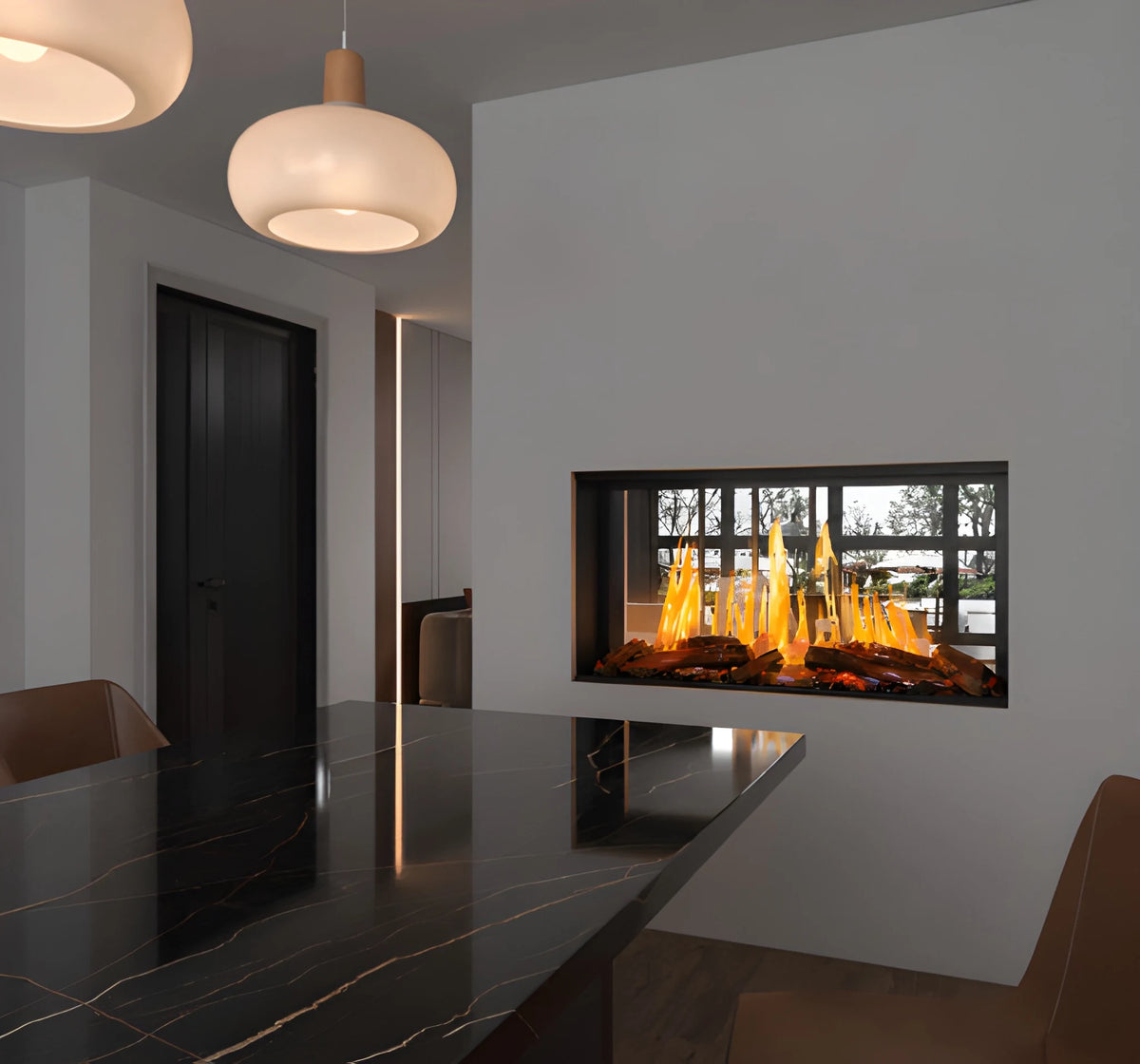 Modern Flames Nova Clear 48-Inch See-Through Electric Fireplace