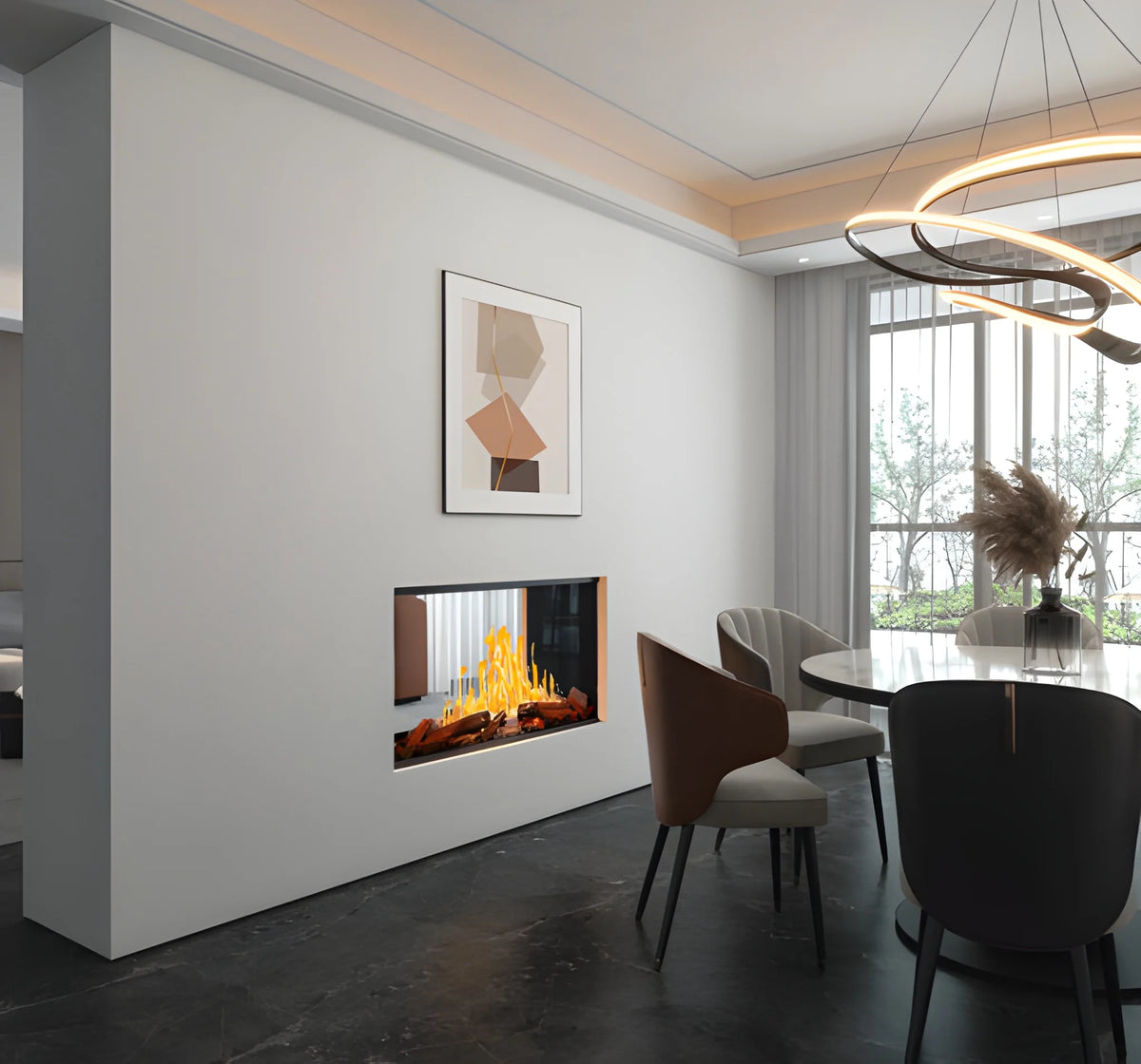 Modern Flames Nova Clear 48-Inch See-Through Electric Fireplace