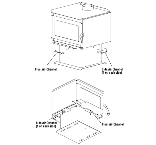 Superior Outside Air Panel and Channel Kit for WXS2016 and WXS2021 Gas Fireplaces
