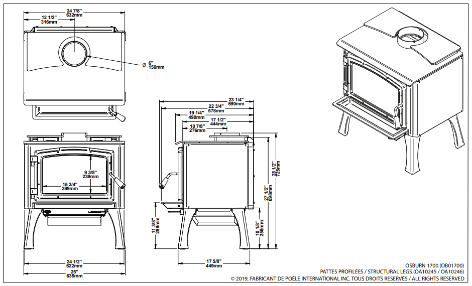 Osburn 1700 Wood Stove OB01700