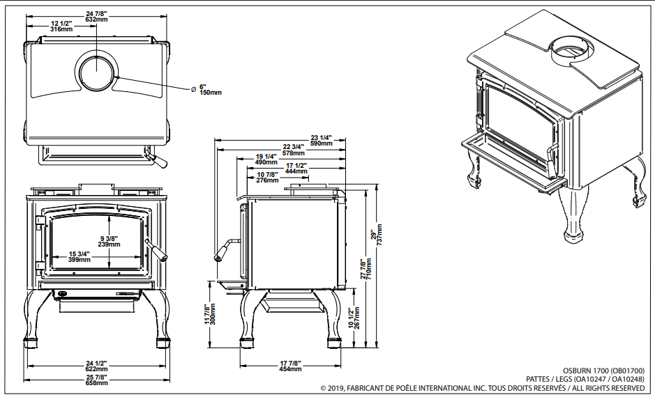 Osburn 1700 Wood Stove OB01700