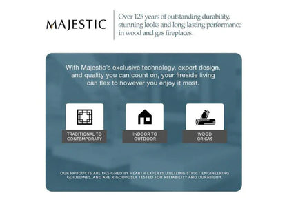 Majestic Courtyard 36" Traditional Outdoor Vent Free Natural Gas Fireplace with Traditional Stacked Concrete Refractory and IntelliFire Ignition System