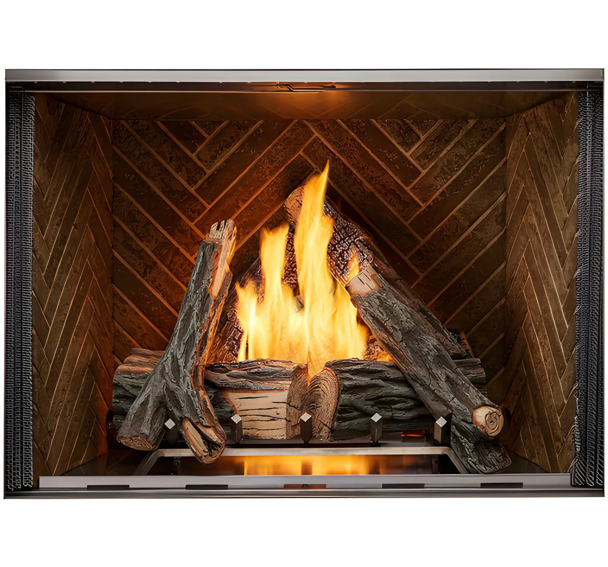 Majestic Courtyard 42" Traditional Outdoor Vent Free Natural Gas Fireplace with Traditional Stacked Concrete Refractory and IntelliFire Ignition System
