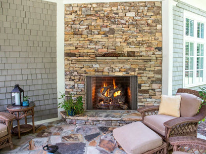 Majestic Cottagewood 42" Traditional Outdoor Wood Burning Fireplace with Gray Traditional Refractory