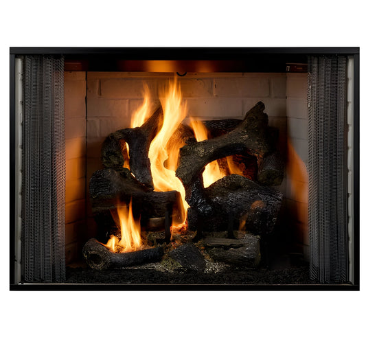 Majestic Cottagewood 36" Traditional Outdoor Wood Burning Fireplace with Gray Traditional Refractory