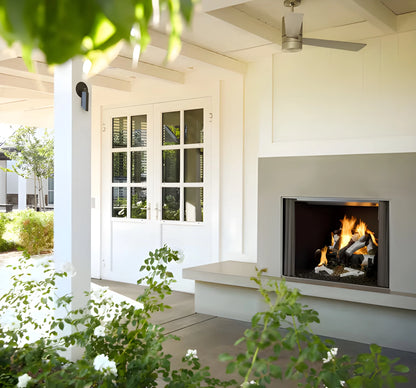 Majestic Cottagewood 36" Traditional Outdoor Wood Burning Fireplace with Gray Herringbone Refractory