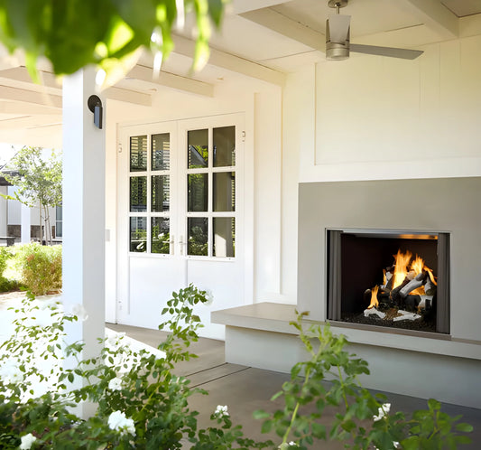Majestic Cottagewood 36" Traditional Outdoor Wood Burning Fireplace with Gray Traditional Refractory