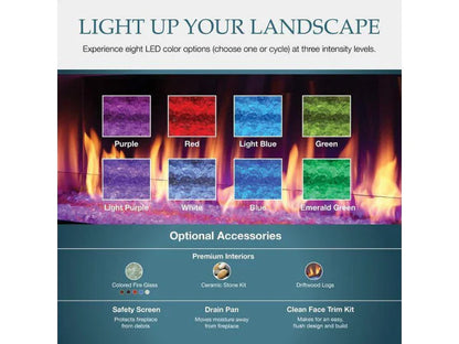 Majestic Lanai 60" Linear Contemporary Outdoor Vent Free Natural Gas Fireplace with Single-Sided IntelliFire Ignition System