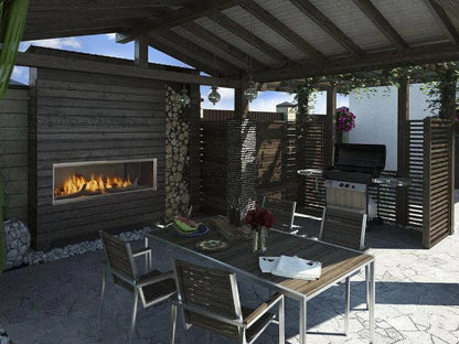 Majestic Lanai 60" Linear Contemporary Outdoor Vent Free Natural Gas Fireplace with Single-Sided IntelliFire Ignition System