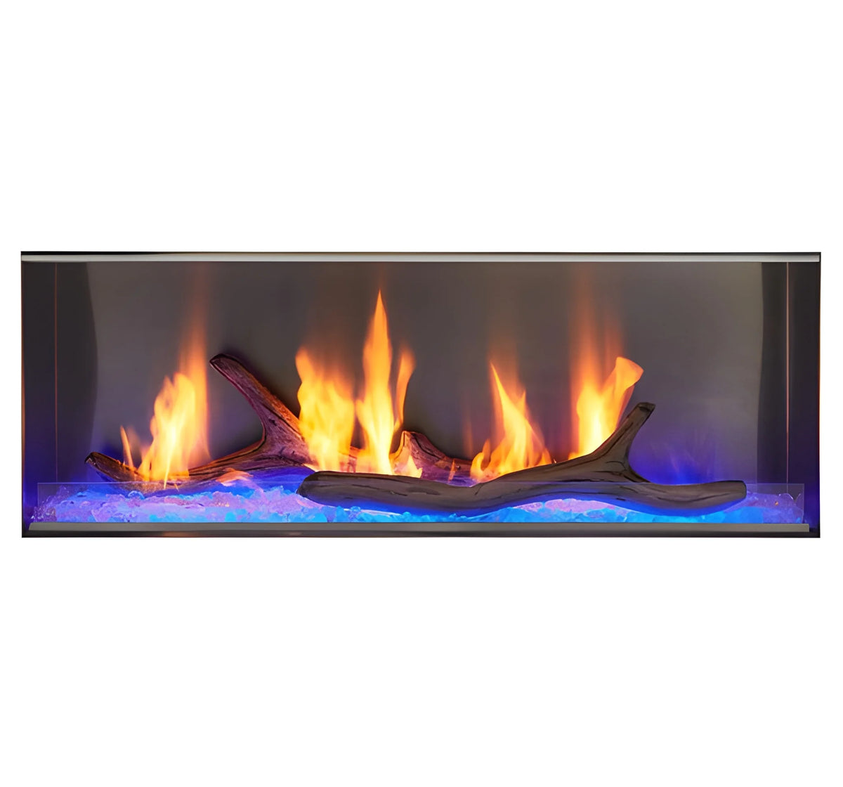 Majestic Lanai 60" Linear Contemporary Outdoor Vent Free Natural Gas Fireplace with Single-Sided IntelliFire Ignition System