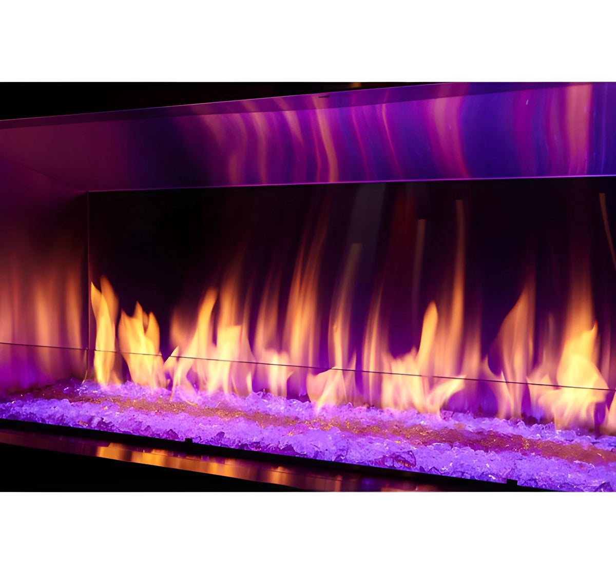 Majestic Lanai 60" Linear Contemporary Outdoor Vent Free Natural Gas Fireplace with Single-Sided IntelliFire Ignition System